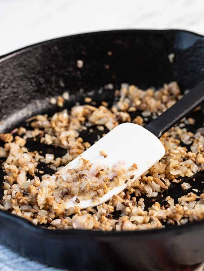 sauteed mushroom stems