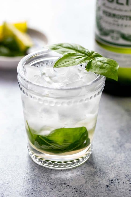 Vermouth Cocktail with Lime and Basil A Communal Table