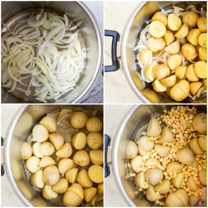 Step by step photos for making French Potato Salad