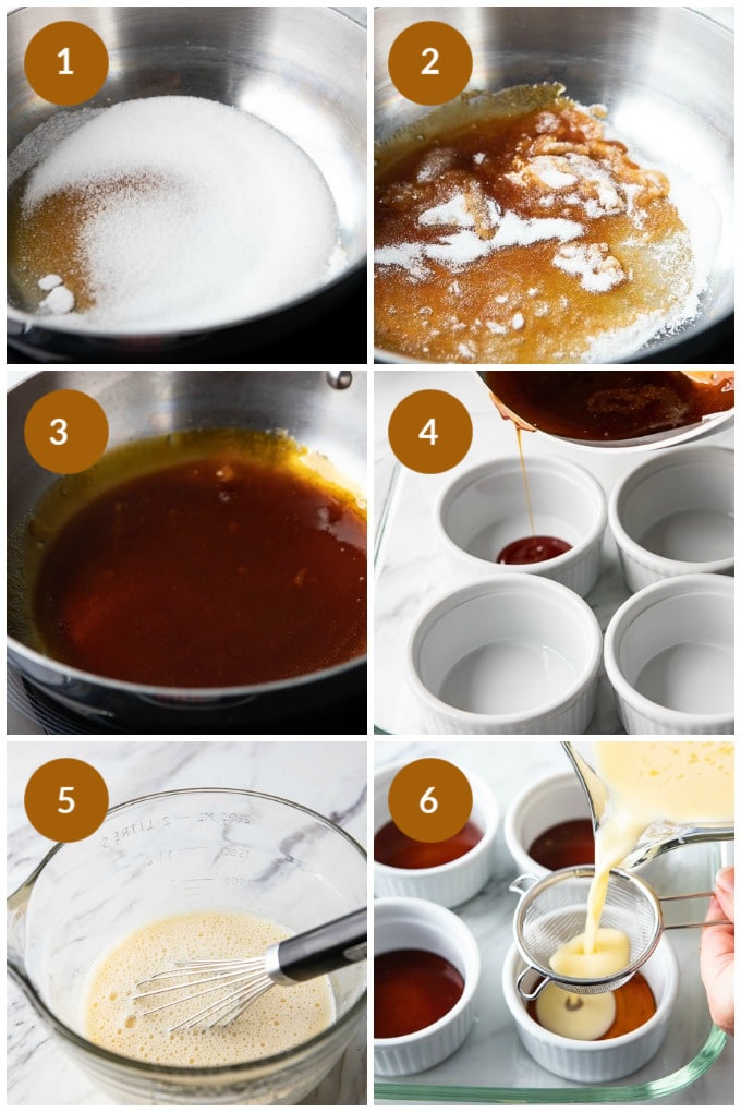 Step by step photos of how to make this easy flan recipe with milk.

