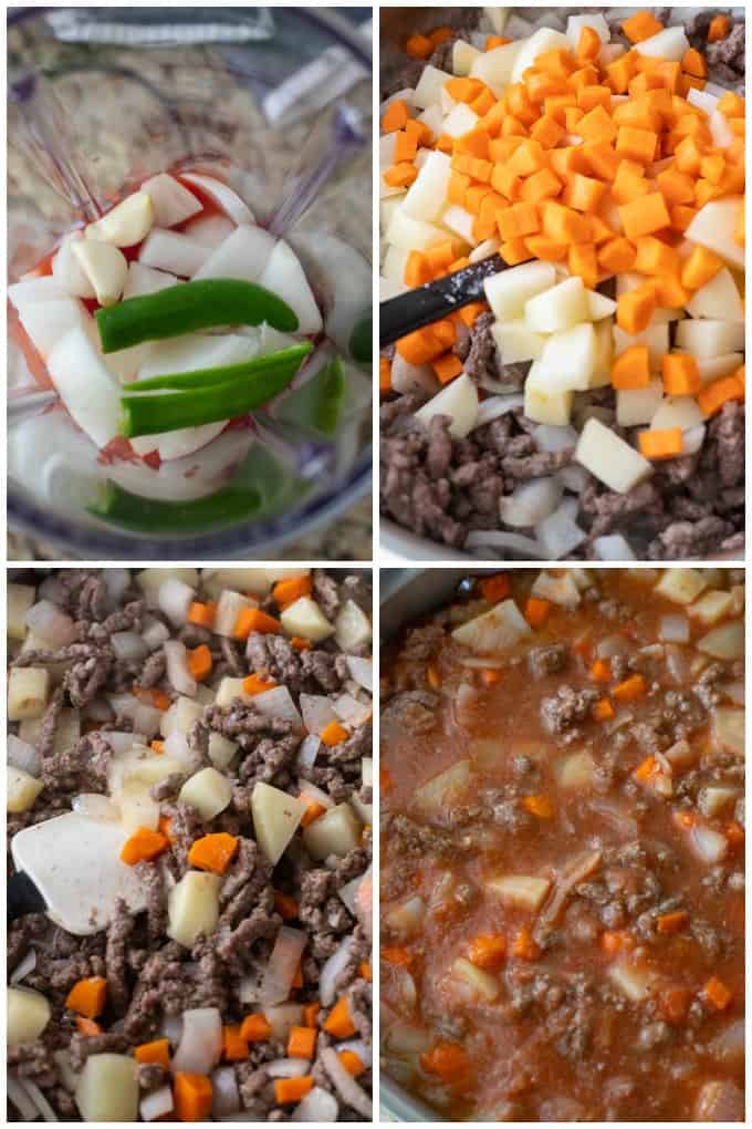 Step by step instructions for how to make this mexican picadillo recipe.