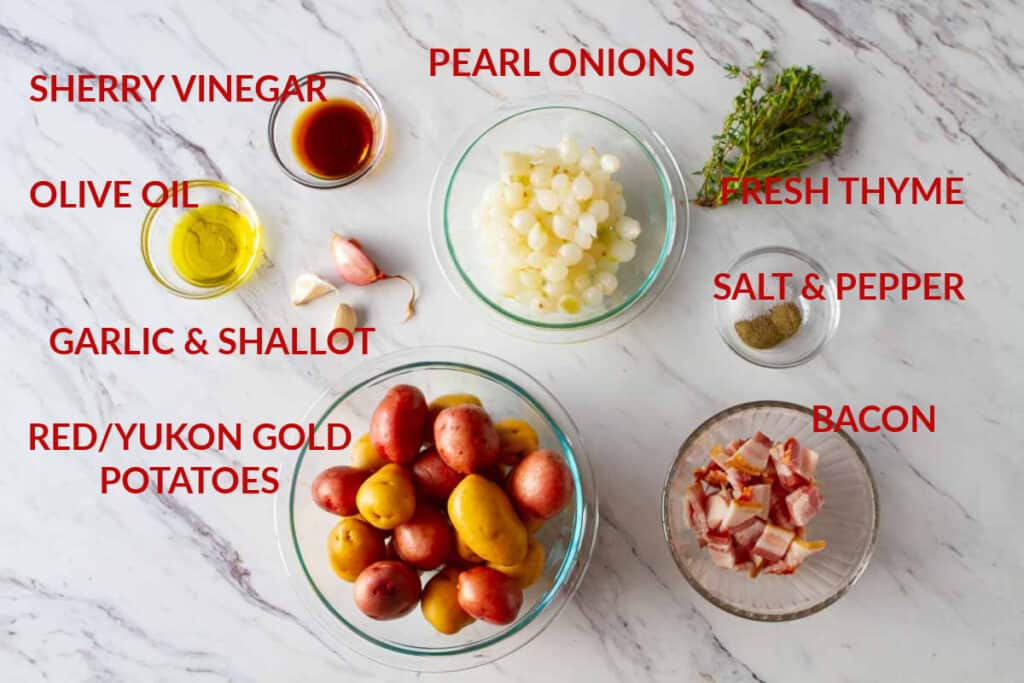 Ingredients for oven roasted baby potatoes.