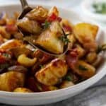spoonful of roasted baby potatoes