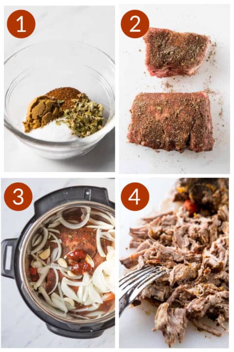 step by step instructions for making mexican pulled pork tostadas.