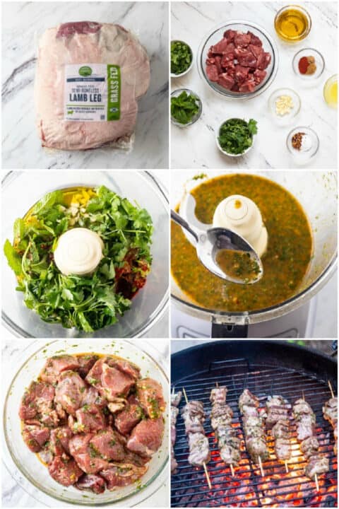 Step by step instructions for making lamb shish kebabs